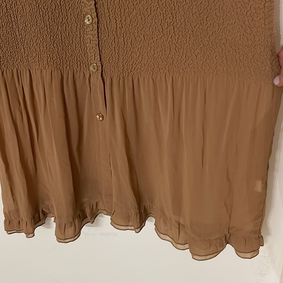 ABC COLLECTION SHEER RUFFLE TUNIC WOMEN ONE-SIZE BUTTON UP STRETCH DRESS DUSTER - Picture 3 of 9